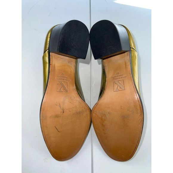 REED KRAKOFF Gold Mirror Slip-on Loafers Size EU37 - Picture 9 of 10